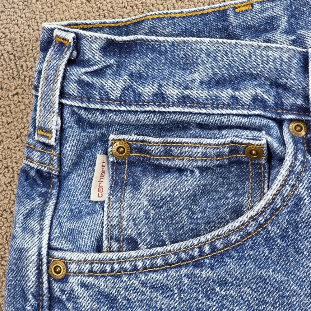 Carhartt B172‎ Flannel Lined Jeans Mens Blue Relaxed Fit Dark Stonewash 40x30
